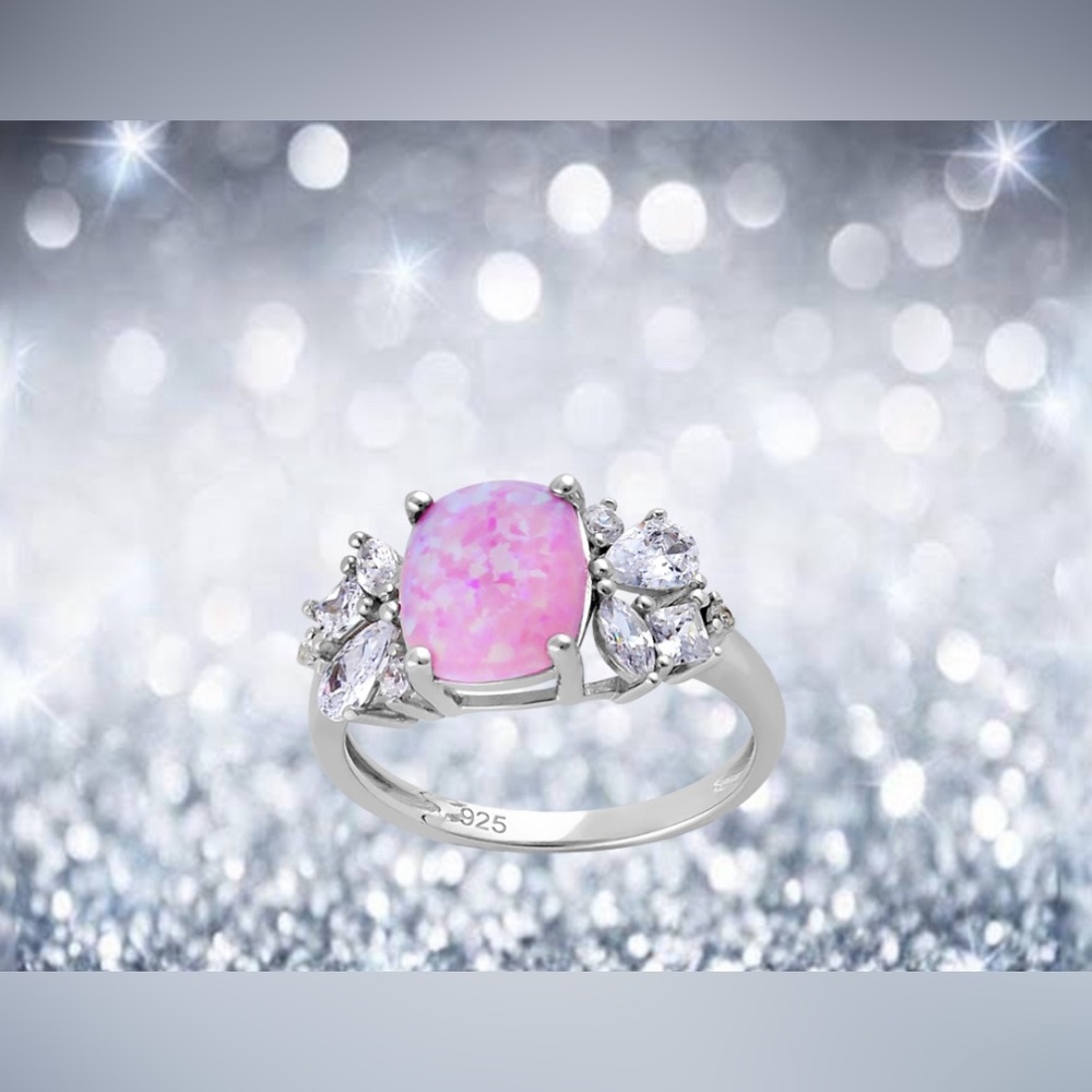 ❌Sold ❌Pink opal sterling silver ring size 7